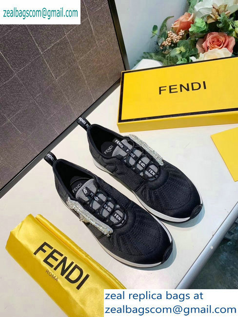 Fendi Satin FFreedom Slip-on Sneakers Black 2019