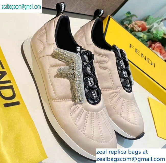 Fendi Satin FFreedom Slip-on Sneakers Nude Pink 2019