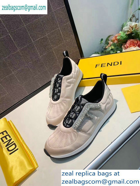 Fendi Satin FFreedom Slip-on Sneakers Nude Pink 2019