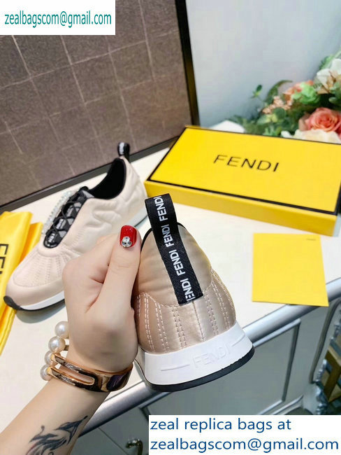 Fendi Satin FFreedom Slip-on Sneakers Nude Pink 2019
