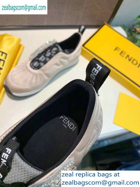 Fendi Satin FFreedom Slip-on Sneakers Nude Pink 2019