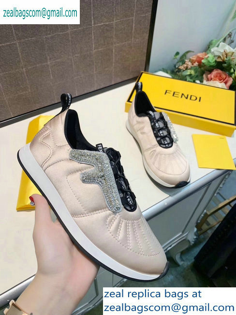 Fendi Satin FFreedom Slip-on Sneakers Nude Pink 2019