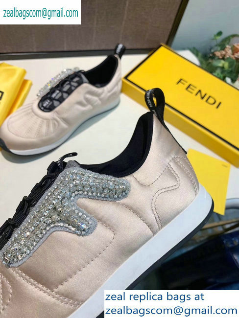 Fendi Satin FFreedom Slip-on Sneakers Nude Pink 2019