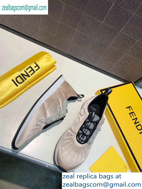 Fendi Satin FFreedom Slip-on Sneakers Nude Pink 2019