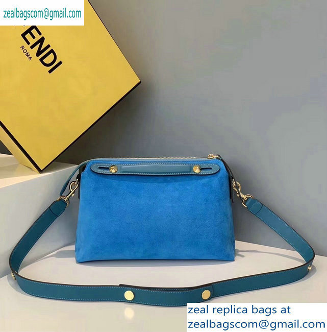 Fendi Suede By The Way Boston Regula Medium Bag Blue 2019