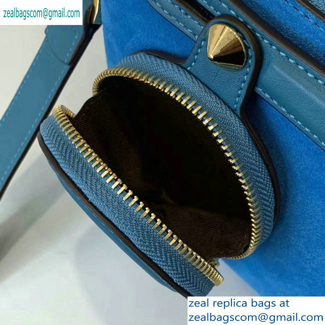 Fendi Suede By The Way Boston Regula Medium Bag Blue 2019