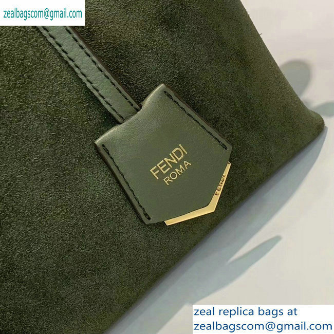 Fendi Suede By The Way Boston Regula Medium Bag Dark Green 2019