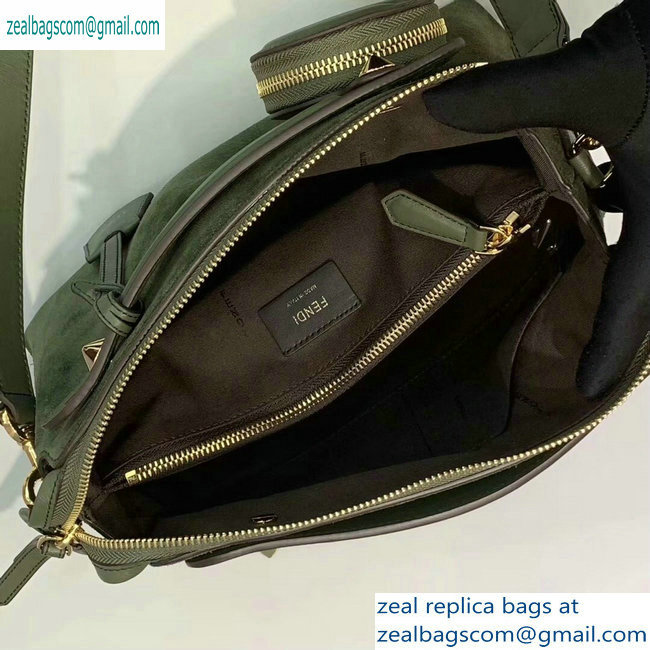Fendi Suede By The Way Boston Regula Medium Bag Dark Green 2019