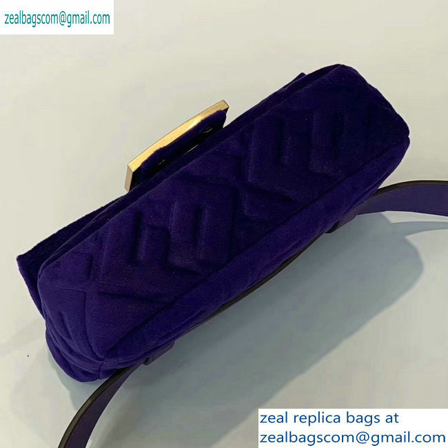 Fendi Velvet Embossed FF Motif Baguette Belt Bag Purple 2019