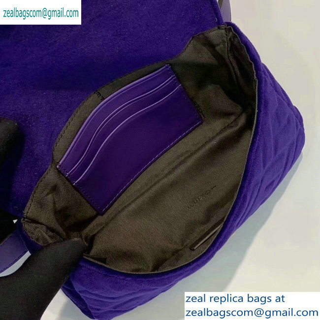Fendi Velvet Embossed FF Motif Baguette Belt Bag Purple 2019