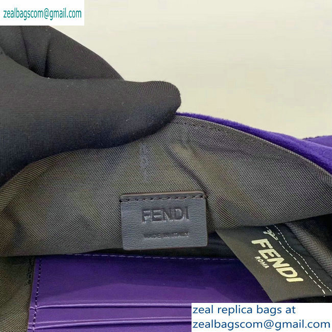 Fendi Velvet Embossed FF Motif Baguette Belt Bag Purple 2019