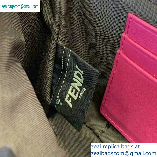 Fendi Velvet Embossed FF Motif Baguette Mini Bag Fuchsia 2019