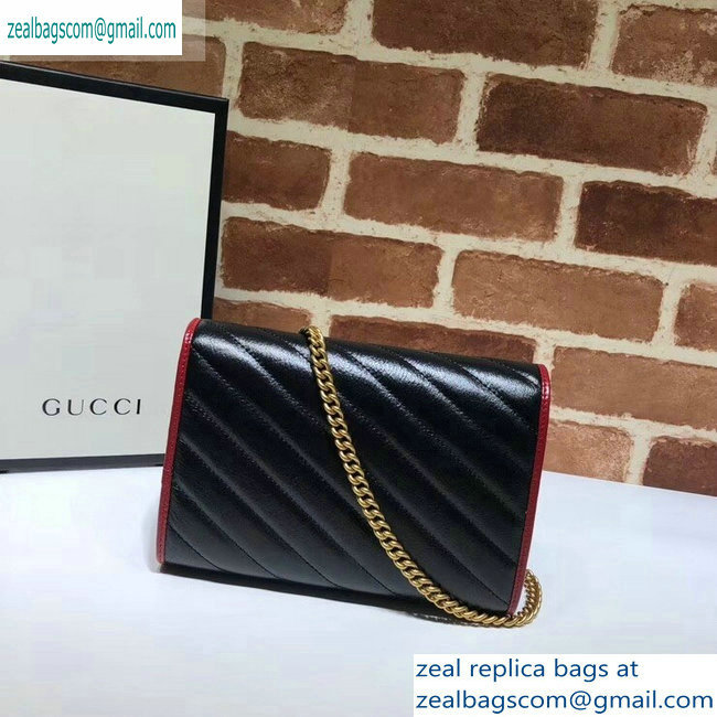 Gucci Diagonal GG Marmont Mini Shoulder Bag 573807/474575 Black 2019 - Click Image to Close