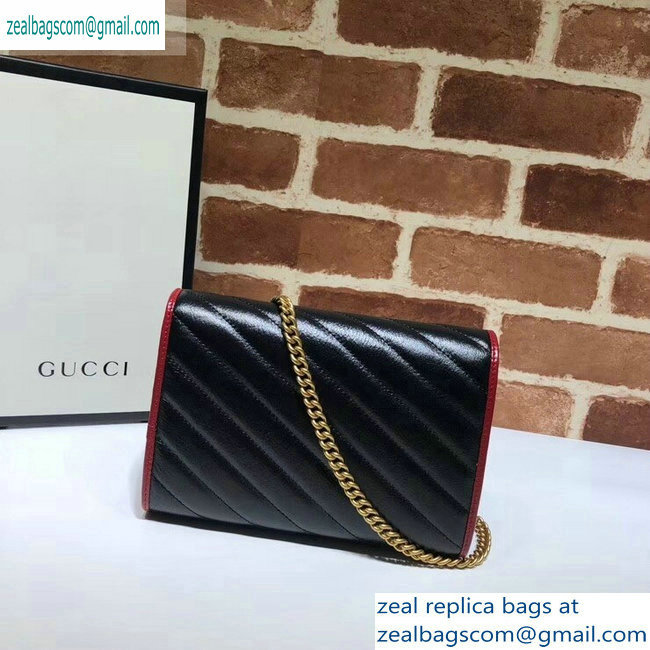 Gucci Diagonal GG Marmont Mini Shoulder Bag 573807/474575 Black 2019