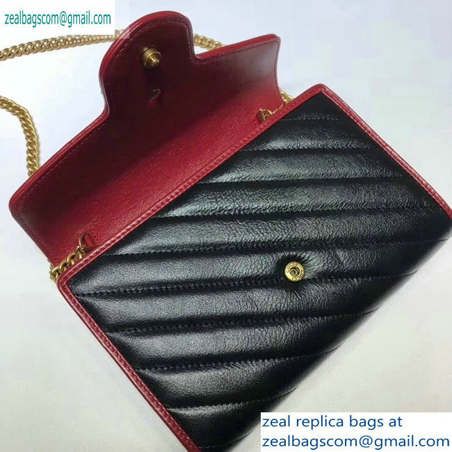 Gucci Diagonal GG Marmont Mini Shoulder Bag 573807/474575 Black 2019