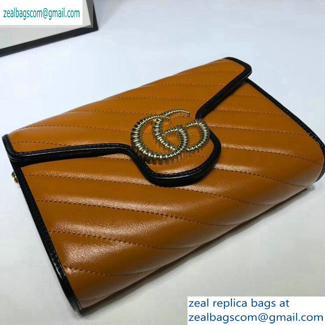 Gucci Diagonal GG Marmont Mini Shoulder Bag 573807/474575 Brown 2019 - Click Image to Close