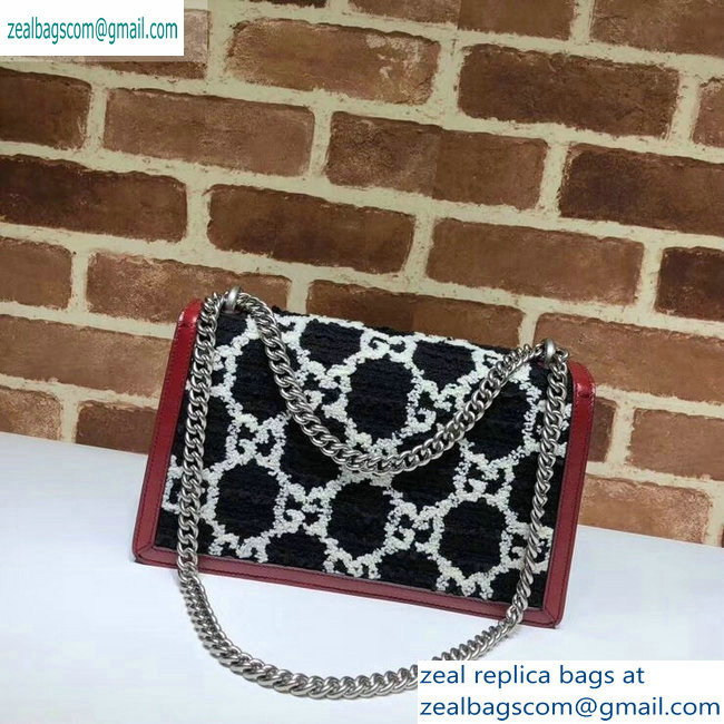 Gucci Dionysus GG Tweed Small Shoulder Bag 400249 Black/White 2019 - Click Image to Close