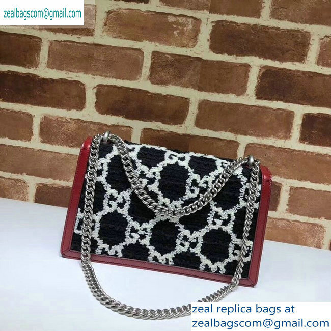 Gucci Dionysus GG Tweed Small Shoulder Bag 400249 Black/White 2019