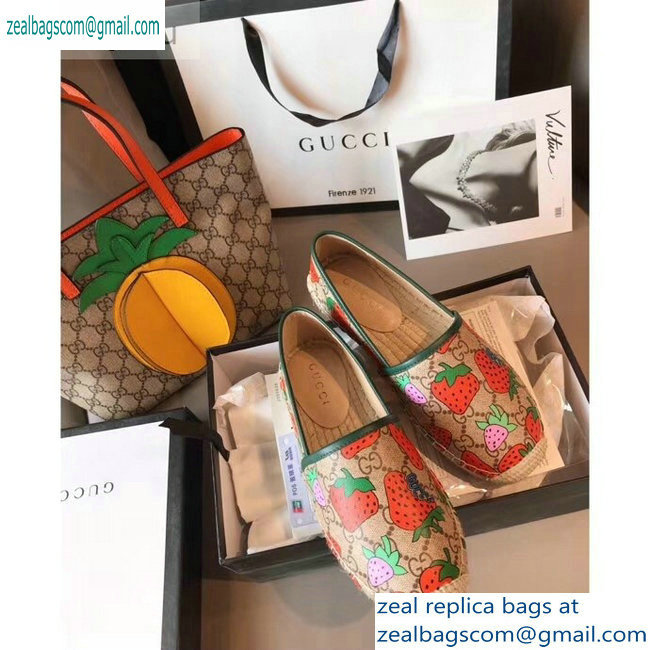 Gucci GG Strawberry Print Espadrilles 2019