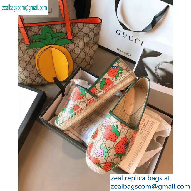 Gucci GG Strawberry Print Espadrilles 2019