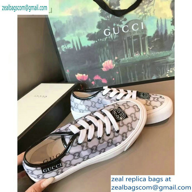 Gucci Interlocking G Sneakers GG White/Black 2019 - Click Image to Close