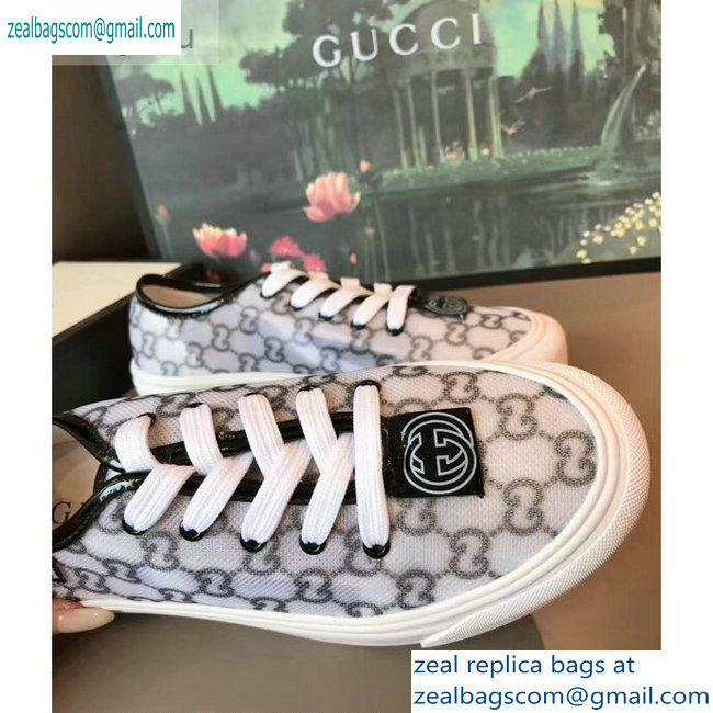 Gucci Interlocking G Sneakers GG White/Black 2019 - Click Image to Close