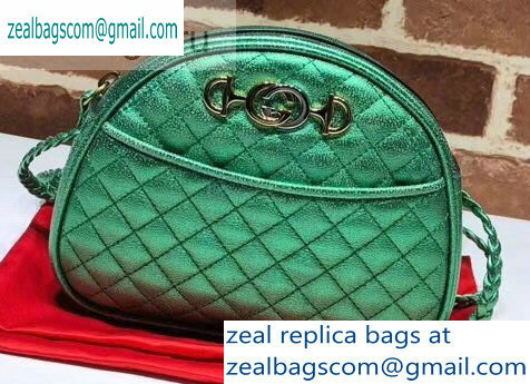 Gucci Laminated Leather Mini Shoulder Bag 534951 Green 2019