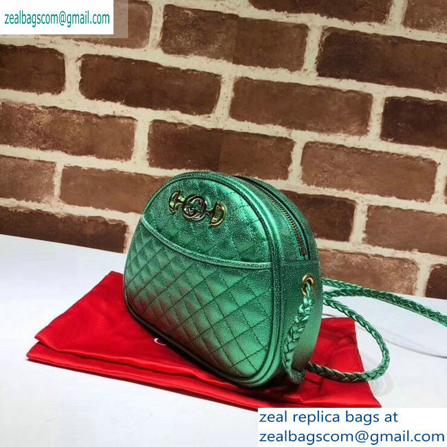 Gucci Laminated Leather Mini Shoulder Bag 534951 Green 2019