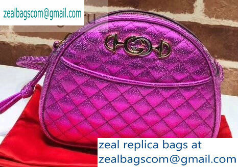 Gucci Laminated Leather Mini Shoulder Bag 534951 Purple 2019