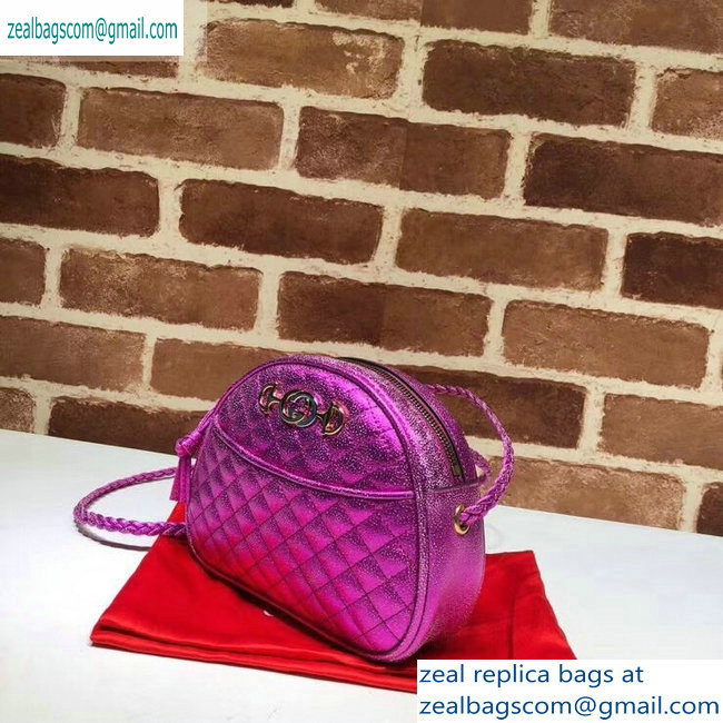 Gucci Laminated Leather Mini Shoulder Bag 534951 Purple 2019