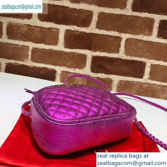 Gucci Laminated Leather Mini Shoulder Bag 534951 Purple 2019