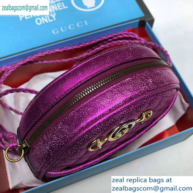 Gucci Laminated Leather Mini Shoulder Bag 534951 Purple 2019