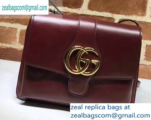 Gucci Leather Arli Medium Shoulder Bag 550126 Burgundy 2019 - Click Image to Close