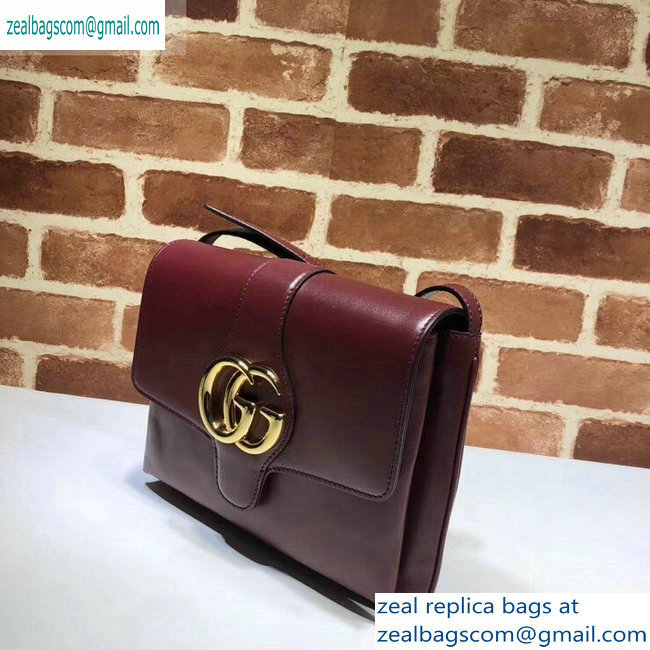 Gucci Leather Arli Medium Shoulder Bag 550126 Burgundy 2019 - Click Image to Close