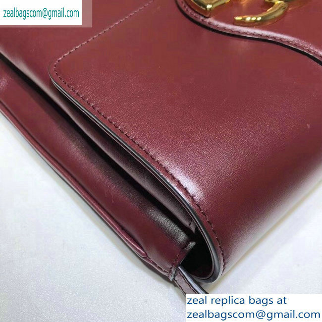 Gucci Leather Arli Medium Shoulder Bag 550126 Burgundy 2019 - Click Image to Close