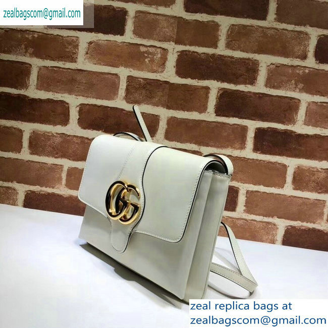 Gucci Leather Arli Medium Shoulder Bag 550126 White 2019