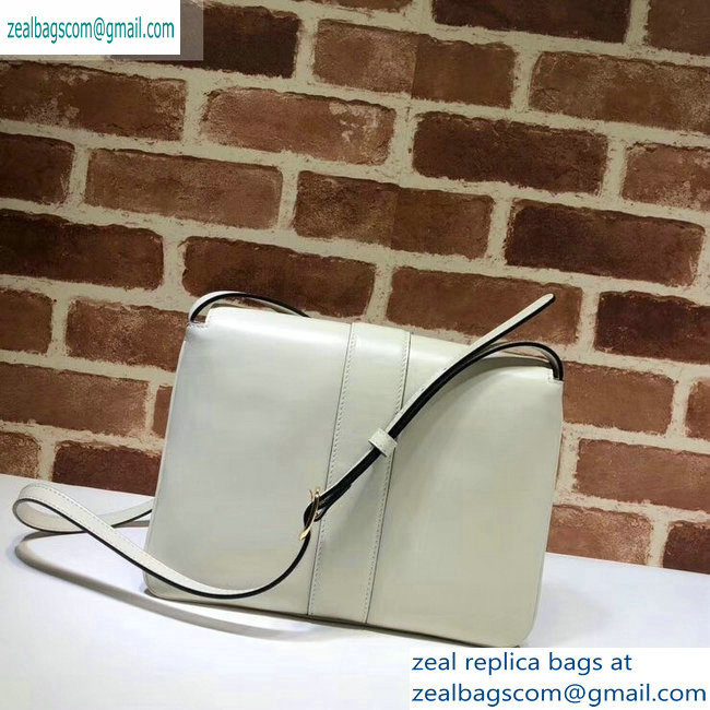 Gucci Leather Arli Medium Shoulder Bag 550126 White 2019