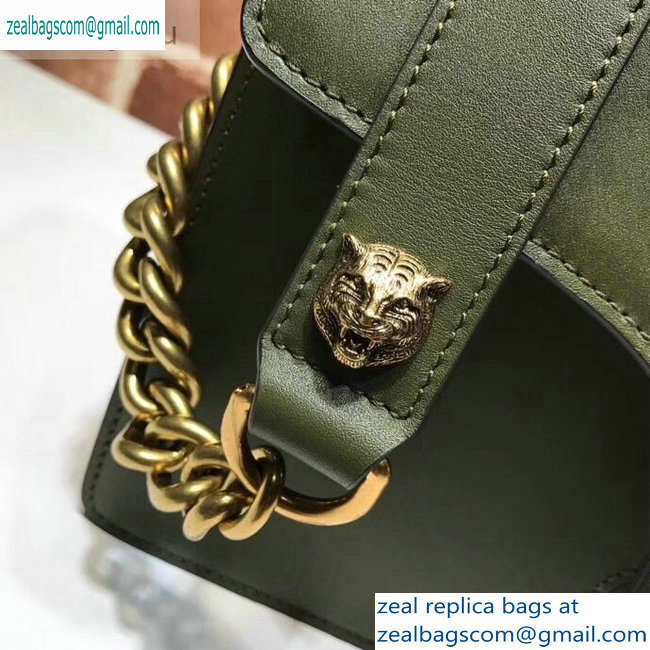 Gucci Web GG Marmont Leather Shoulder Bag 476468 Army Green