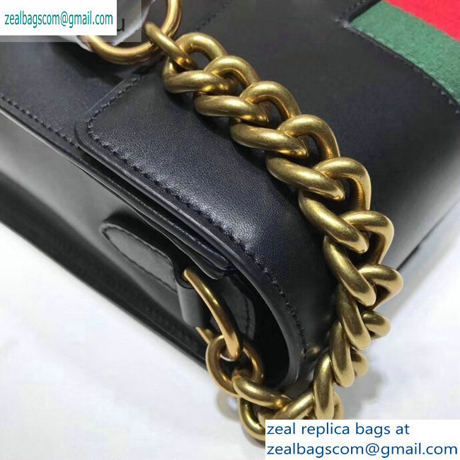 Gucci Web GG Marmont Leather Shoulder Bag 476468 Black