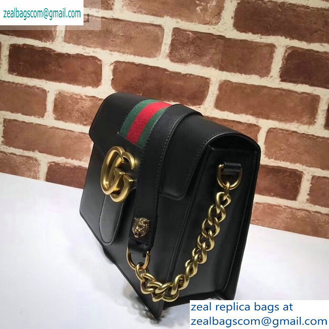 Gucci Web GG Marmont Leather Shoulder Bag 476468 Black