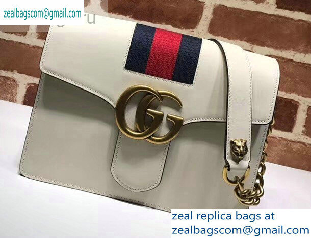 Gucci Web GG Marmont Leather Shoulder Bag 476468 White - Click Image to Close