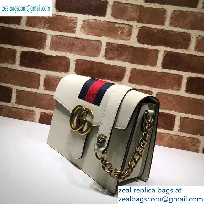 Gucci Web GG Marmont Leather Shoulder Bag 476468 White - Click Image to Close