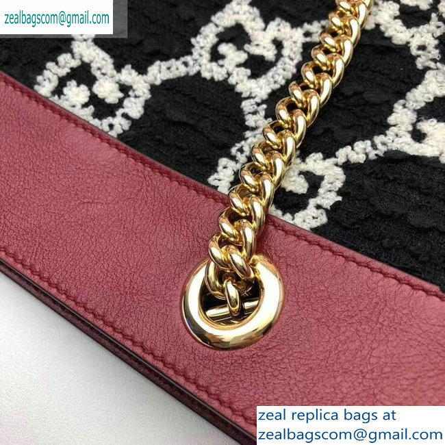 Gucci Web Rajah GG Tweed Large Tote Bag 537219 Black/White 2019