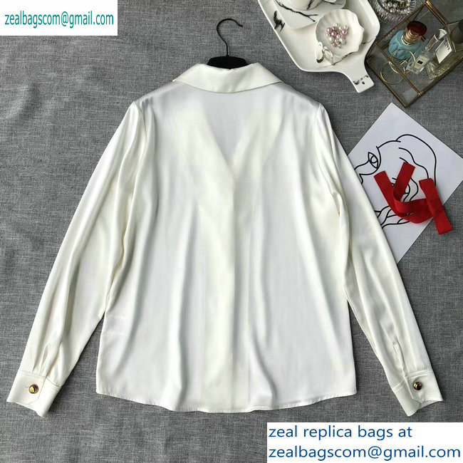 Gucci White Shirt with Red Bow 2019 - Click Image to Close