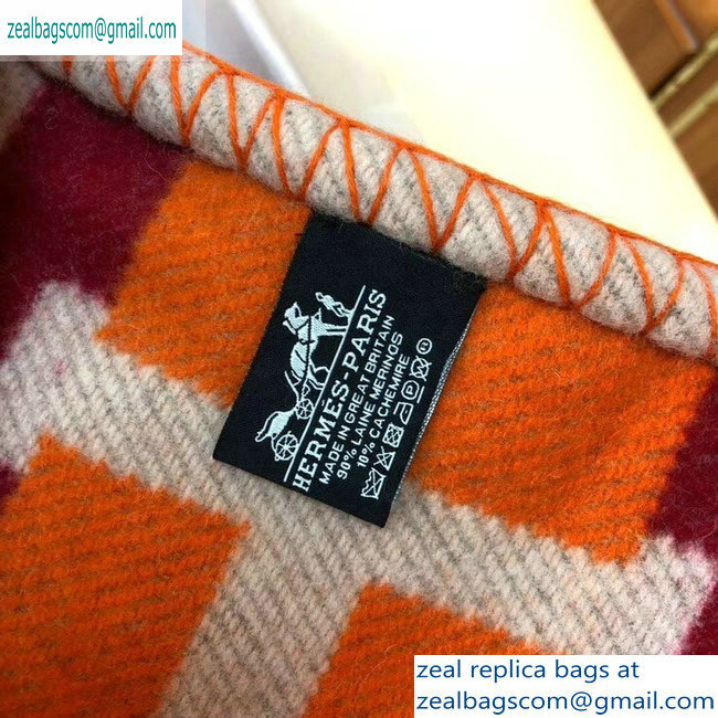 Hermes Avalon H Bayadere Throw Blanket Orange/Purple