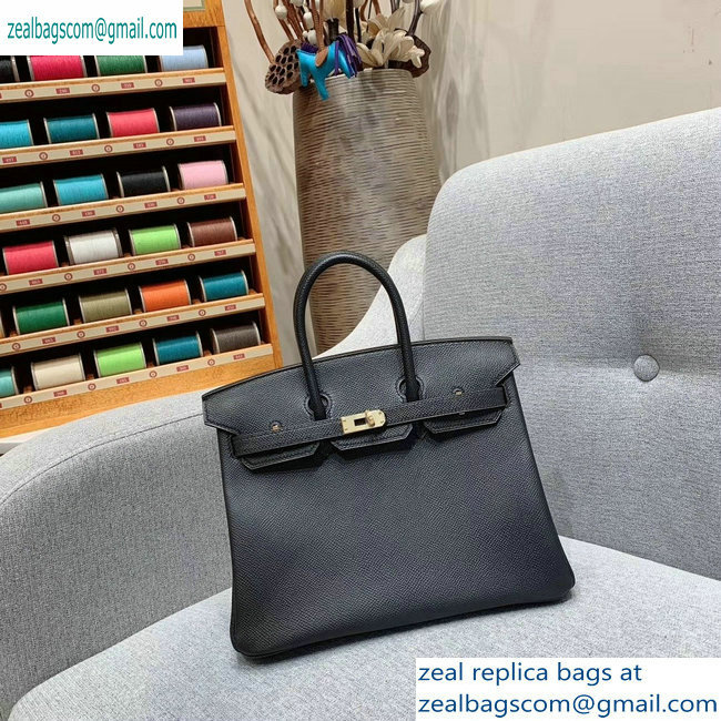 Hermes Birkin 25cm Bag in Original Epsom Leather Black - Click Image to Close