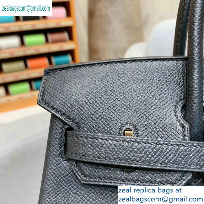 Hermes Birkin 25cm Bag in Original Epsom Leather Black - Click Image to Close