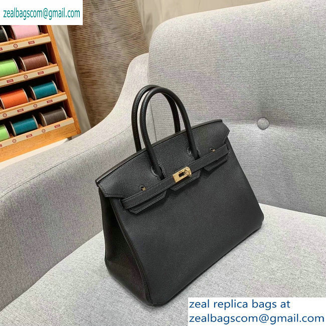 Hermes Birkin 25cm Bag in Original Epsom Leather Black - Click Image to Close