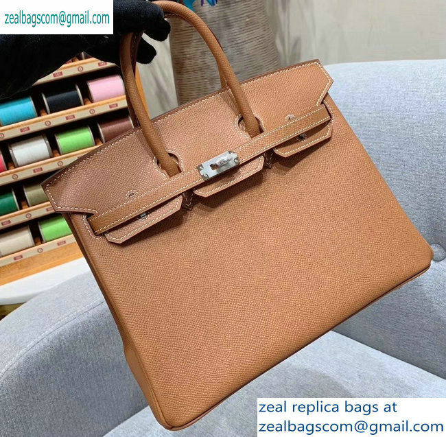 Hermes Birkin 25cm Bag in Original Epsom Leather Brown - Click Image to Close