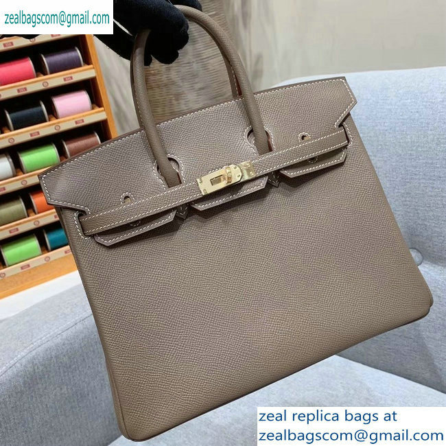 Hermes Birkin 25cm Bag in Original Epsom Leather Elephant Gray - Click Image to Close